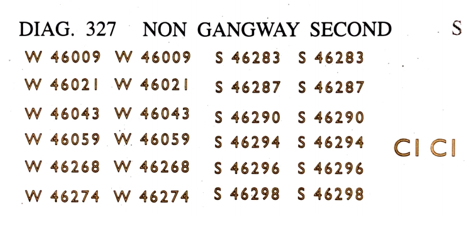 Diag. 327 Non Gangway Brake Second S (2 Pack)