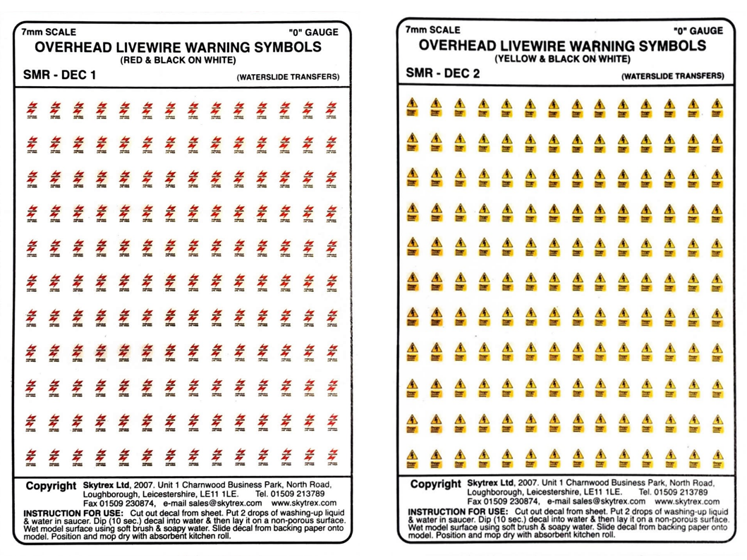 Over head Livewire Warning Symbols Decals (Pack 1)