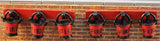 2 x 3 fire buckets on wall hanging racks